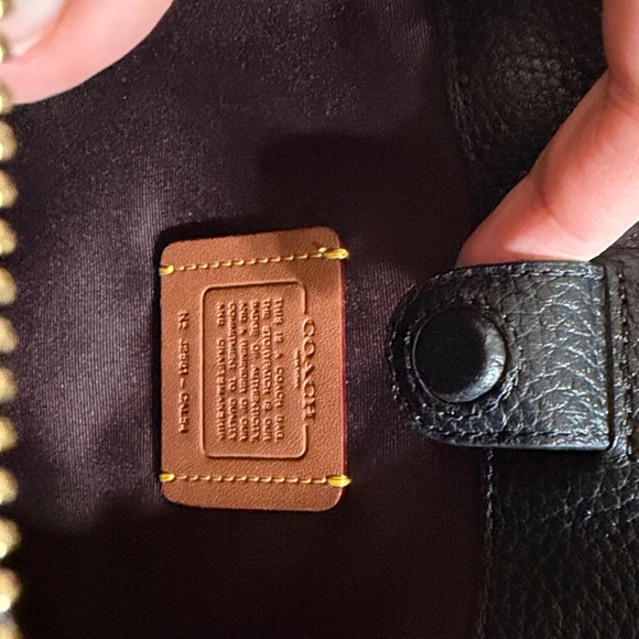 Coach Black Satchel with Gold Accents - Picture 4 of 4